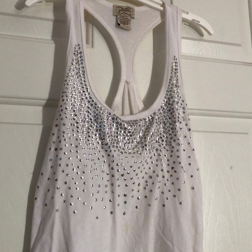 White Racerback Tank Top - Picture 4 of 7